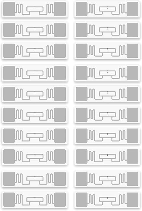 Rubik UHF Tags Flexible Labels 9662 U8/U9 860Mhz-960Mhz Self Adhesive Coated Paper Long Range Electronic RFID Tags EPCglobal, 1 Gen (20 Label Tags)