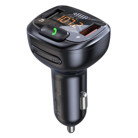 Promate SmarTune-4 FM Transmitter Kit With Handsfree And Quick Charge 3.0 Black