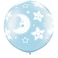 Qualatex Baby Moon &amp; Stars Pearl Light Blue Balloons 2-Pieces- 30-Inch Size