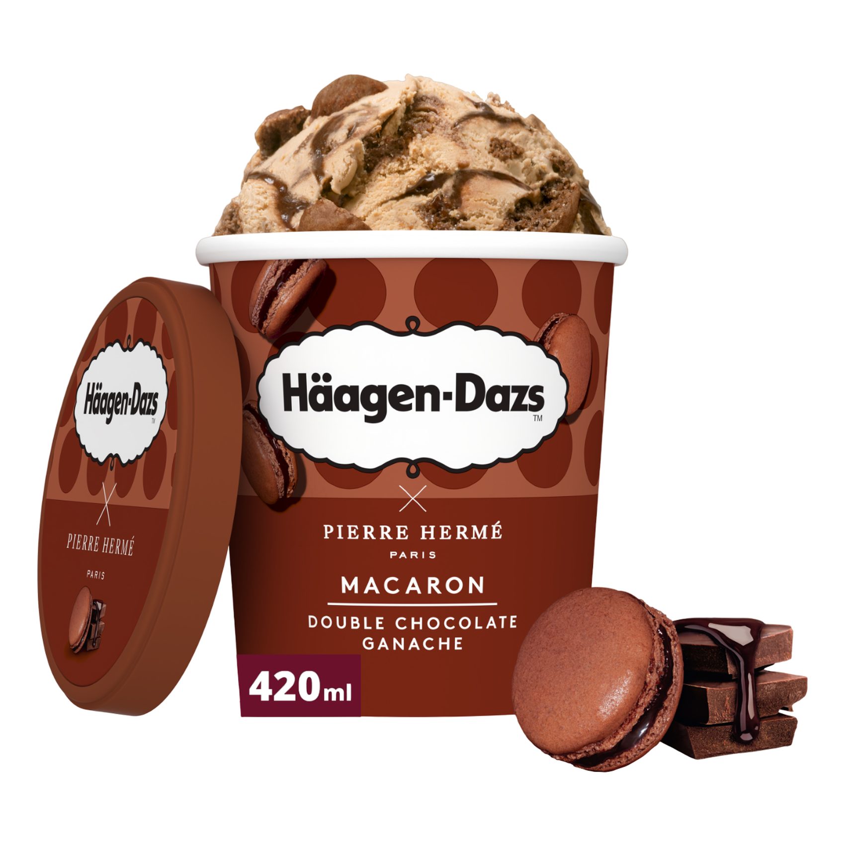 Haagen-Dazs Macaron Double Chocolate Ganache Ice Cream Tub 420ml