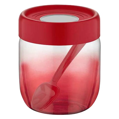 QLUX RAINBOW GLASS JAR 425 CC - RED