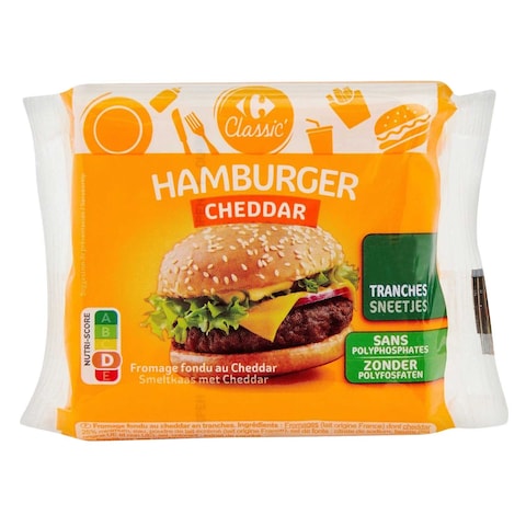 Carrefour Hamburger Cheddar Cheese Slices 150g x 8 Pieces