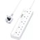 5 Way Power Extension Cord with USB, 1x 20W USB-C PD, 3x USB-A QC Fast Charging Ports, 5x Universal Electrical Outlet Lead Sockets, Multi Plug Charging Surge Protector Strip, 3M Cable