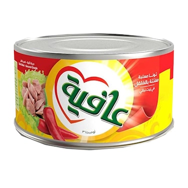 عافية تونة مفتتة في زيت نباتي بالفلفل - 185 جرام