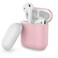AhaStyle - Apple Airpods case, Two Toned Silicone Impact Resistance cover made of Premium Silicone Case for Apple Airpods 1 and 2 with Front LED visible and Support wireless charging - Pink / White