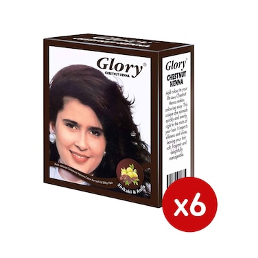 Glory Chestnut Hair Coloring Henna, 10gm - 6 Pieces