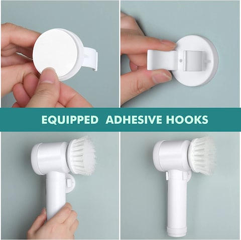 Showay Magic Brush Electric Spin Scrubber, Electric Cleaning Brush With 3 Brush Heads, Bathroom Rechargeable Scrub Brush