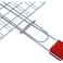 Barbeque Grill Chromium Plated Iron, Rf10378 - Wooden Handle, Folding Portable Bbq Basket For Fish Vegetables Shrimp, Larger Grilling Area