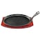 Raj Oval Sizzler With Holder ST306 Black 28x18cm