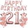 Rose Gold Birthday Party Decoration Happy Birthday Banner Rose Gold and Confetti Balloon Birthday Party Decorations Unique Decorations for 18th 21st 30th 40th 50th Birthday &hellip; (21st Birthday)