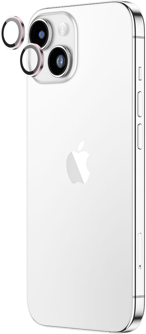 Amazing Thing iPhone 15 and iPhone 15 PLUS Camera Lens Protector Supreme Tempered Glass Aluminum AR Lens Defender - Light Pink
