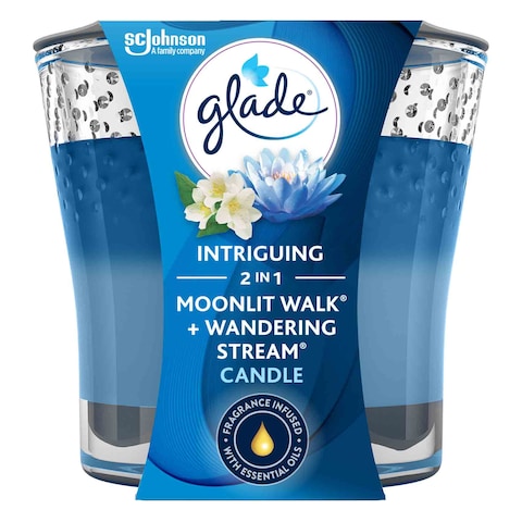 Buy Glade Intriguing 2in1 Moonlit Walk  Wandering Stream Scented Candle 3.4Oz in UAE