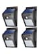 Beauenty 4-Piece 20 LED Solar PIR Motion Sensor Outdoor Night Wall Lamp White 10x12centimeter
