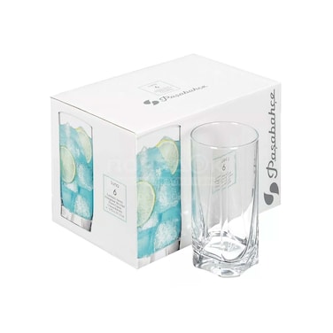 باشاباهتشي لونا طقم اكواب مياه - 375 سم مكعب - 6 قطع