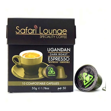 Safari Lounge Ugandan Espresso Coffee Capsules 10 Pieces
