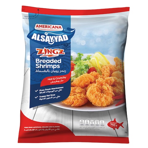 Buy Americana Alsayyad Zingz Hot And Crunchy Breaded Shrimp 750g in Saudi Arabia