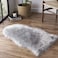 Generic Faux Fur Rug Sofa Chairs Cover, Grey Small Rug For Bedroom, 2X3 Shaggy Furry Rug For Kids Room, Shag Fluffy Rug For Nursery Room, Soft Fuzzy Plush Carpet, Cute Floor Dorm Decor