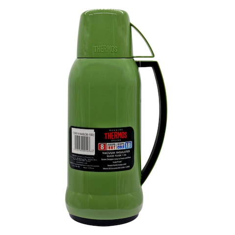Thermos NAB (38/100) Vacuum Insulated Glass Flask 1L Green