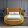 In House Lotus Velvet Bed Frame - Queen - 200x160 cm - Gold