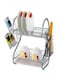 Generic 2-Layered Kitchen Dish Racks With Plastic Tray And Side Strainer