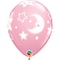 Baby Moon &amp; Stars 11in Pearl Pink Latex Balloon 6 pcs