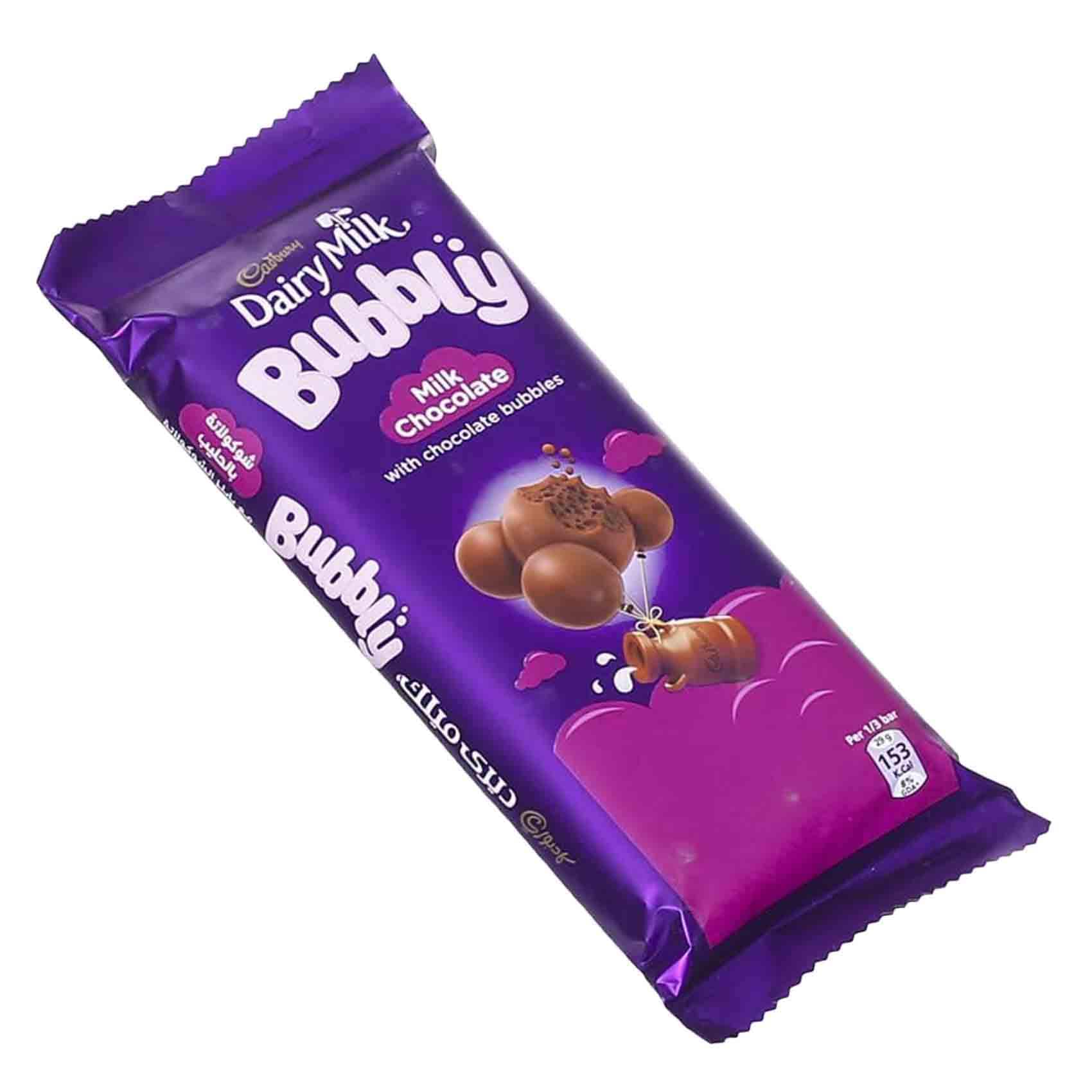 Buy Cadbury Dairy Milk Bubbly Chocolate Bar 87 gram Online Carrefour Egypt