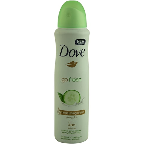 Dove Go Fresh Women Antiperspirant Deodorant Spray For Refreshing 48-Hour Protection Cucumber &amp; Green Tea Alcohol Free 150ml