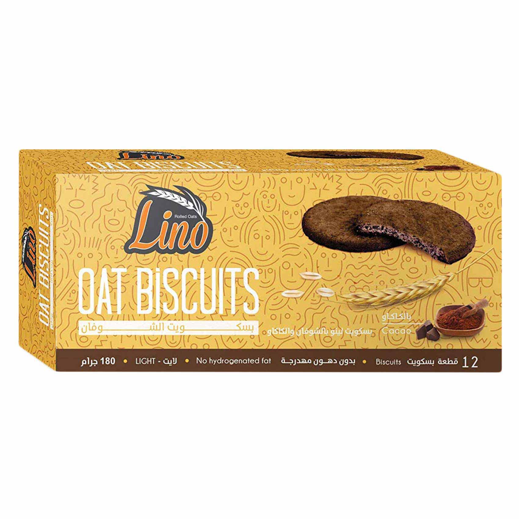 Lino Oat Biscuits With Cocoa - 180 Gram