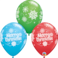 11" Latex Balloon Merry Christmas Snowflakes Asst 25Ct
