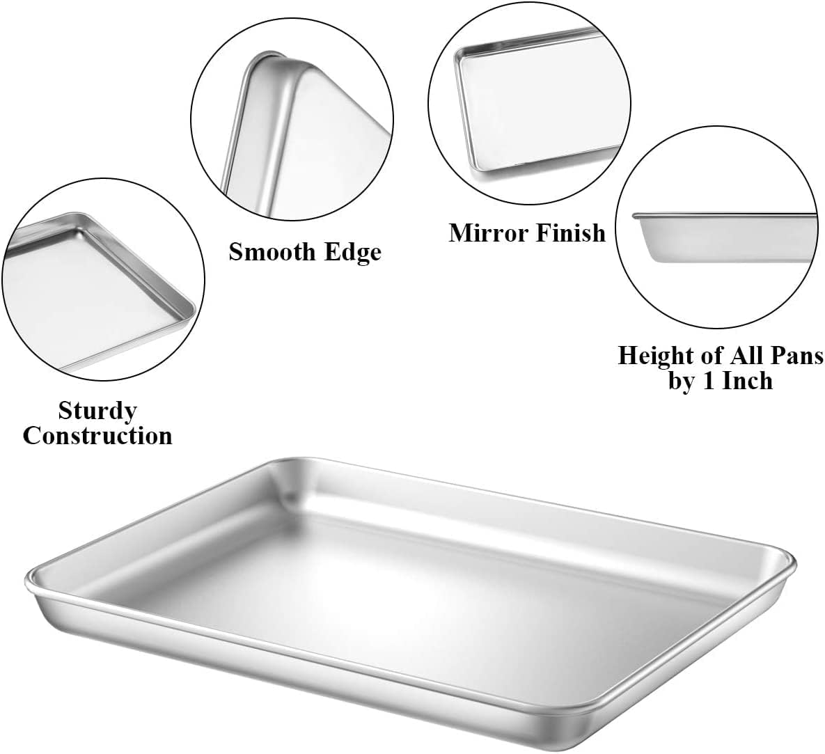 Atraux Small Stainless Steel Baking Sheet Pan With Cooling Rack, (26.5cm)