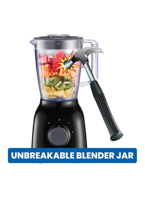 Sonashi 2 In 1 Countertop Blender With Unbreakable Jar &amp; Grinder 1.25 L 350 W SB-144N Black