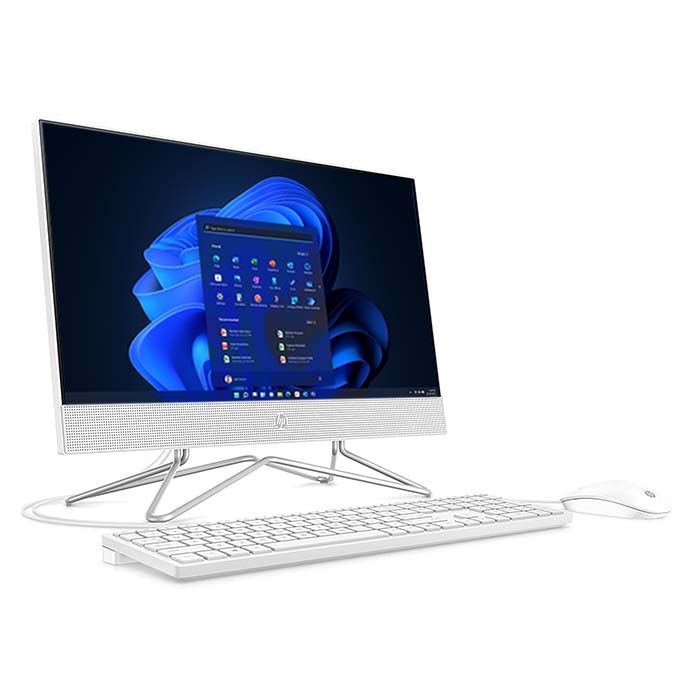 HP All-in-One 200 G4 AIO, 12th Gen i3-1215U, 4GB RAM, 1TB HDD, DVD-RW, 21.5&quot; FHD Screen, Snow White, English Keyboard, DOS, With Keyboard And Mouse