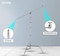 COOPIC King Series 100% Stainless Steel Heavy Duty C Stand with Boom Arm, Max 157cm Photography Light Stand with 56cm Holding Arm, 2 Grip Head for Studio Mono light, Soft box, Reflector(K20)