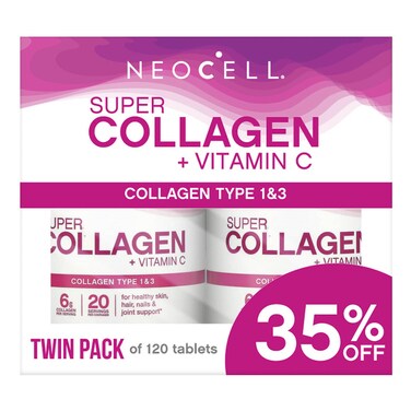 Neocell Super Collagen + Vitamin C Dietary Supplement 120 Tablets Multicolour Pack of 2