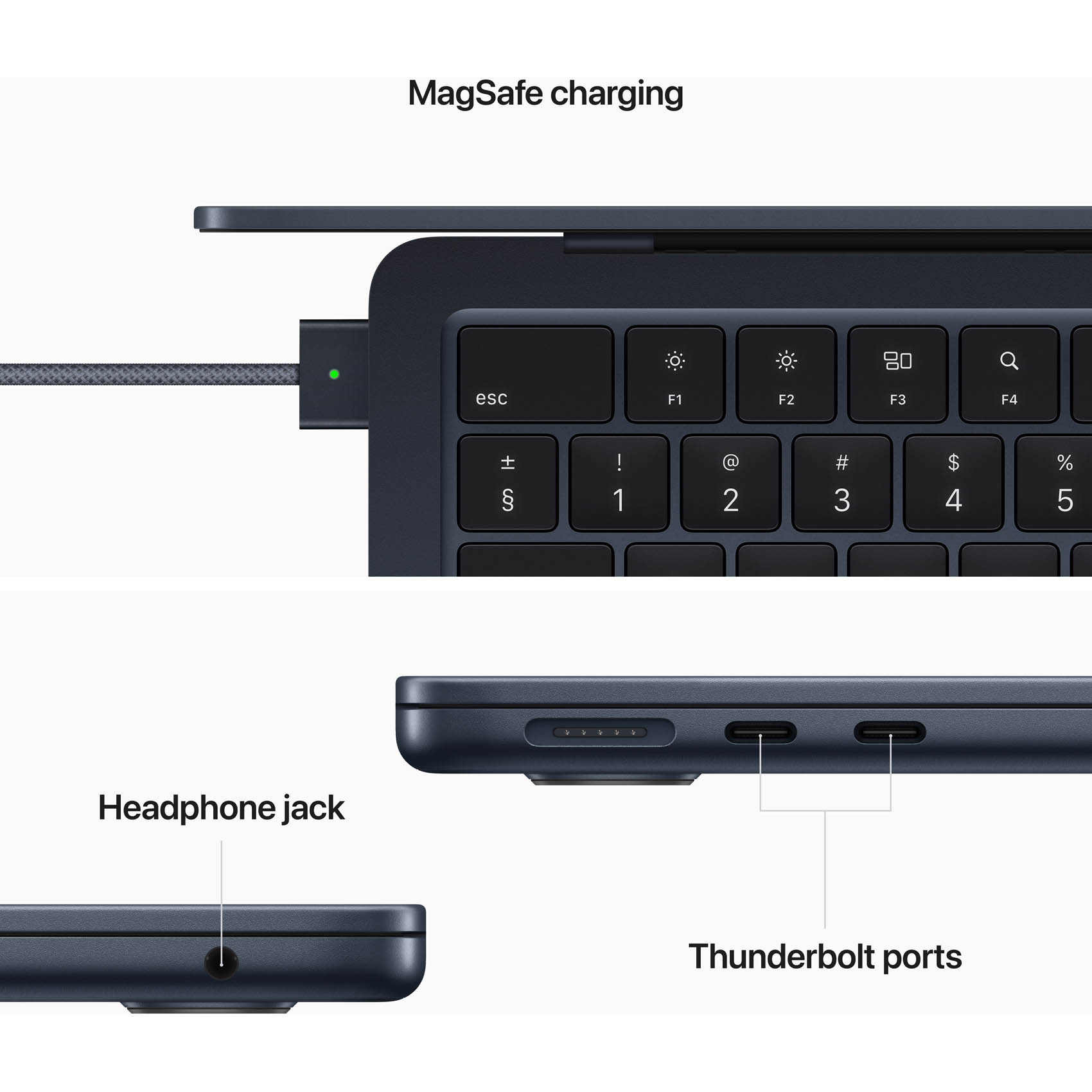 Apple Macbook Air 13.6 Inch, 8GB RAM, 512GB SSD, Midnight (M2 Chip, 10-Core GPU, English/Arabic Keyboard, MLY43AB/A)