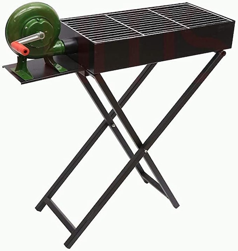 Large Barbeque Grill Stand with Blower Fan (Black)