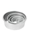 Generic 5-Piece Aluminum Alloy Round Cake Mould Set Silver 21.8X8X21.8Cm