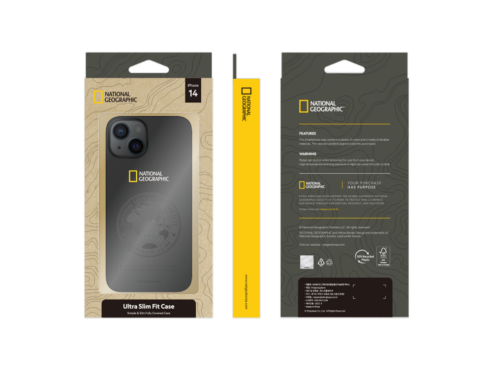 National Geographic Global Seal Ultra Slim Fit Case for iPhone 14 - Black