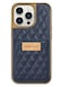 ONEGIF Design iPhone 14 Pro Max Case Premium Leather Case Cover with Card Slot Holder Dark Blue