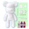DIY CREATE YOUR OWN UNIQUE ACRYLIC FLUID POURING PAINT BEAR (9 inch - 23 cm) COMPLETE SET, colors: White, Dark-Purple, Rose-Red. Arts and Crafts, Customize Handmade Creative Birthday Gift