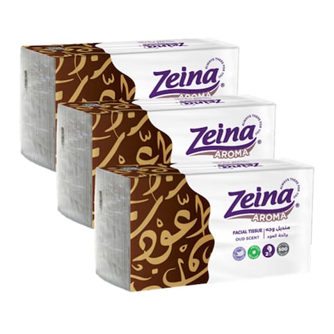 Zeina Aroma Facial Tissue with Oud Scent - 500 Tissue - 3 Pieces