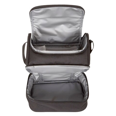 2 Compartment Lunch Bag 18.5x13.5cm Grey