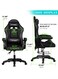 Sky-Touch Adjustable Gaming Chair, PU Leather, High Back, Lumbar Support, Comfortable Armrest Headrest, Black