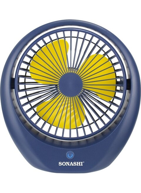 Sonashi 6 Inch Rechargeable Fan 3W SRF-106 Blue