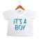 Cheeky Micky - White T-shirt, 100% cotton, machine washable. Age 6-12 months. Print: It's A Boy.