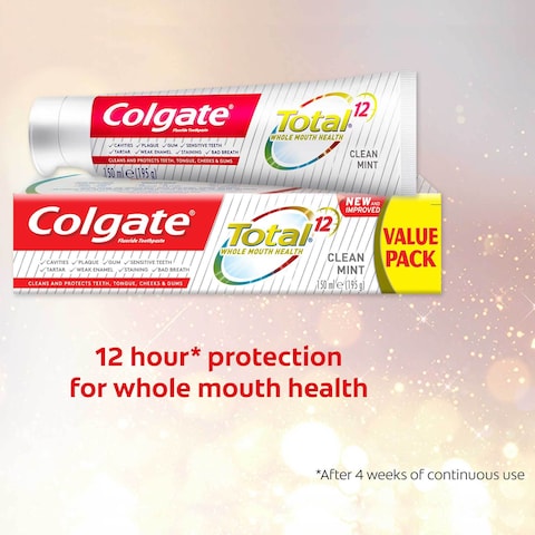 Colgate Total 12 Hour Protection Clean Mint Toothpaste 150ml