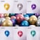 Generic-50PCS 12in Metalic Latex Balloons Round Thick Wedding Birthday Party Decoration Solid Color Balloon