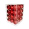 Christmas Balls Shiny Matt Glitter Red 3cm 36Ct