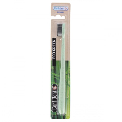 Confident Medium Toothbrush Green