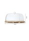 Lihan Wood Round Cake Tray With Acrylic Dome Cake Stand (B) Server Square Cake Display Plate Veggie Bread Serving Platter Dessert Storage Tray For Donut Stand Fruit Bowl